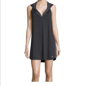Nike Black Hooded Swimsuit Cover Up Dress M NWT